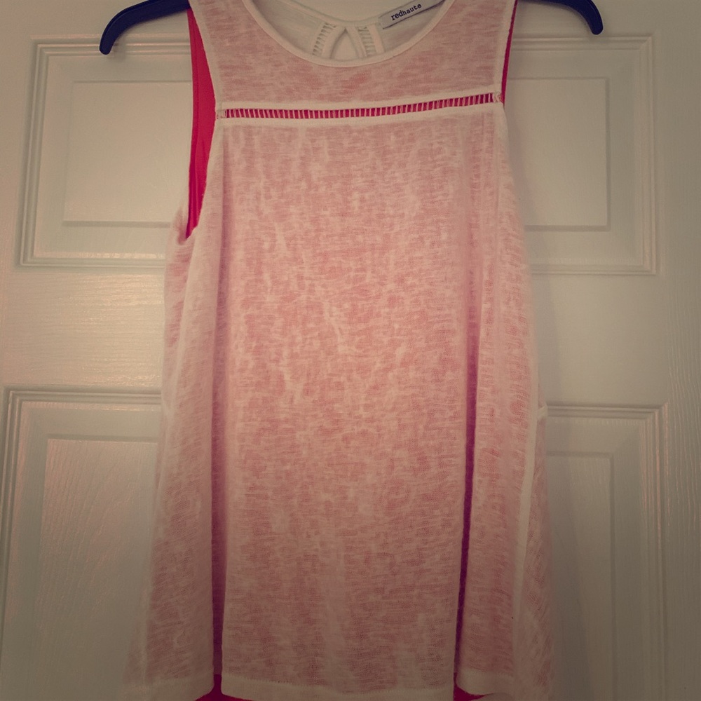 Red Haute White and orange top